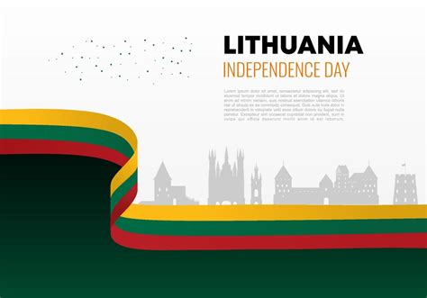 Lithuania independence day banner national celebration on march 11 ...