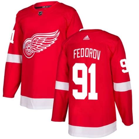 Youth Detroit Red Wings Sergei Fedorov Adidas Authentic Home Jersey - Red