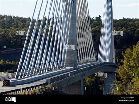 Penobscot Narrows bridge, Bucksport, Maine, USA Stock Photo - Alamy