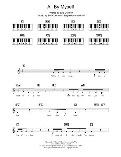 All By Myself Chords - Sheet and Chords Collection