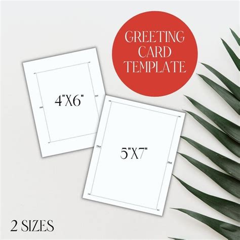 5x7 and 4x6 Greeting Card Templates Instant Download DIY Card - Etsy