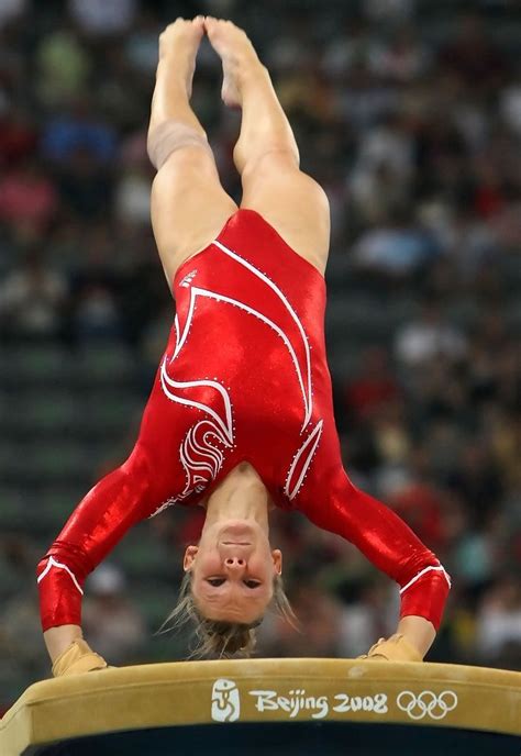 Bridget Sloan (United States) on vault at the 2008 Beijing Olympics | Artistic gymnastics ...