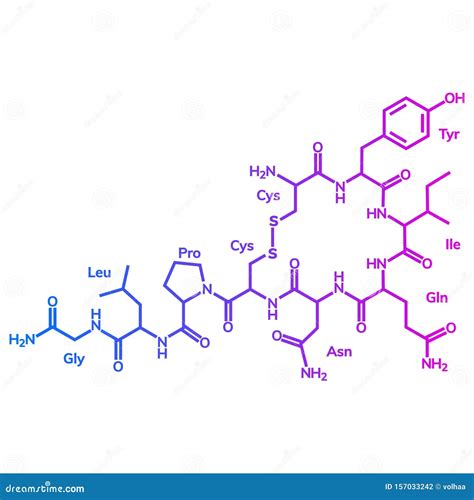 Oxytocine Chemical Formula, Hormone Of Love Vector Illustration | CartoonDealer.com #157033242