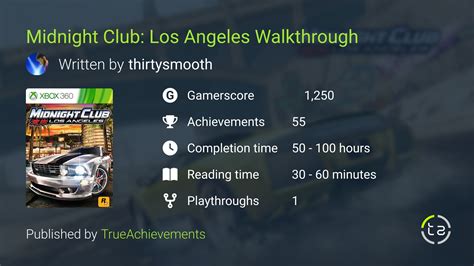 Midnight Club: Los Angeles Walkthrough - Complete Game Guide