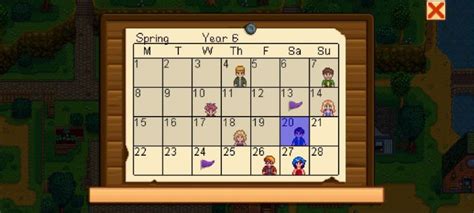 Stardew Valley Villager Birthdays List - Hold to Reset