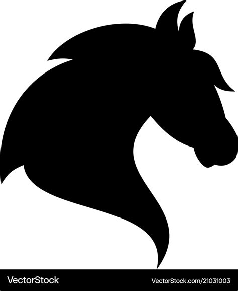 Silhouette head horse Royalty Free Vector Image