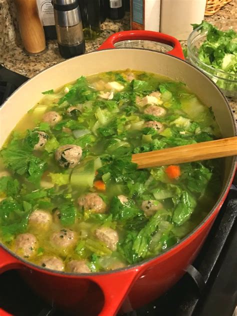 Italian Wedding Soup with Escarole and Mini Meatballs - Proud Italian Cook | Recipe in 2020 ...