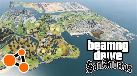 GTA SA FULL MAP in BeamNG Drive | BeamNG San Andreas Mod - YouTube