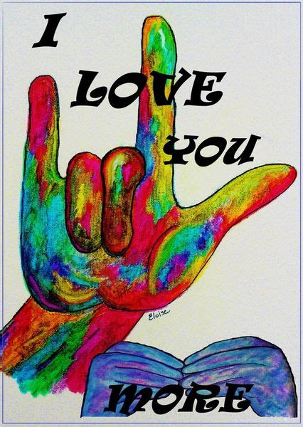 "Sign Language - I LOVE YOU MORE" Painting art prints and posters by eloiseart - ARTFLAKES.COM