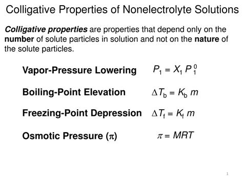 PPT - Colligative Properties of Nonelectrolyte Solutions PowerPoint Presentation - ID:1973422