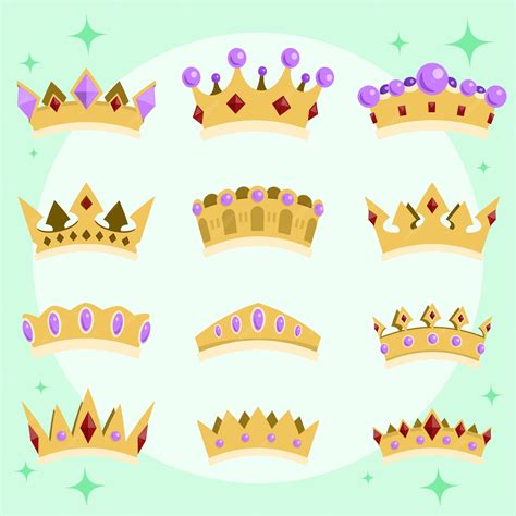 Premium Vector | Collection of 2d graphic crowns