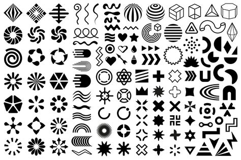 Vector shapes, symbols black flat geometric design elements. 3246286 Vector Art at Vecteezy