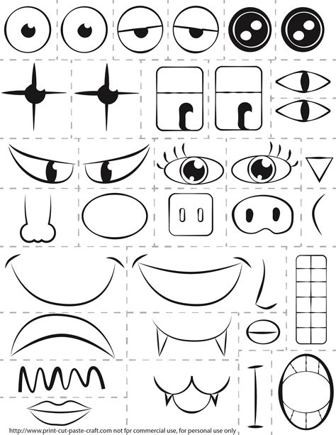 Nadine Hopkins Buzz: Build A Face Printable Craft