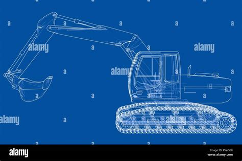 Excavator concept outline. Vector Stock Vector Image & Art - Alamy