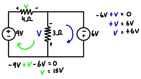 Solving Voltage Drops in a Circuit using Kirchhoff's Voltage Law