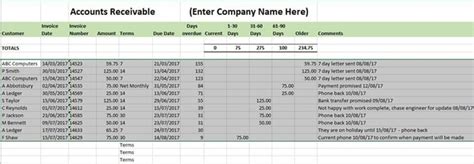 Accounts Receivable Ledger Template - Free Template Download