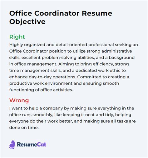 Top 17 Office Coordinator Resume Objective Examples