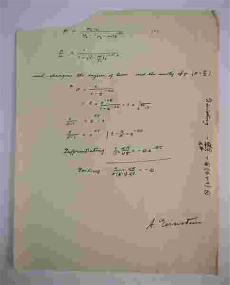 Albert Einstein, Notations & Formula Sheet