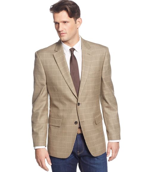 Club Room Brown Khaki Houndstooth Sport Coat - Blazers & Sport Coats - Men - Macy's | Mens sport ...