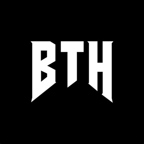 Premium Vector | BTH letter logo design for technology company BTH logo design black and white ...