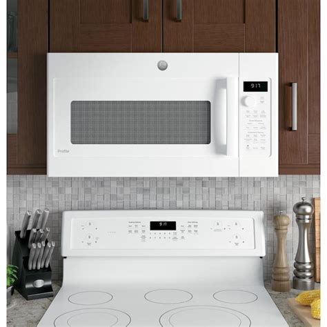 GE Profile 1.7-cu ft Over-the-Range Convection Microwave with Sensor Cooking (White) in the Over ...