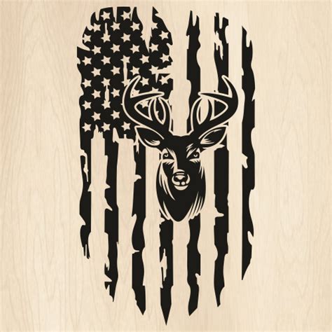 American Flag Deer Head SVG | USA Deer Flag PNG | Deer Hunt Flag vector File | PNG, SVG, CDR, AI ...