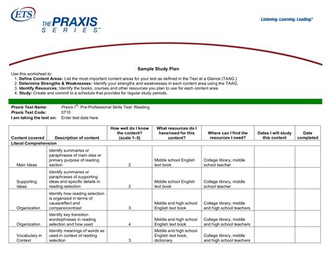 Study Plan - 22+ Examples, Format, How to Create, Pdf