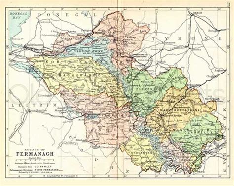 County Fermanagh 1897 Antique Irish Map of Fermanagh - Etsy UK