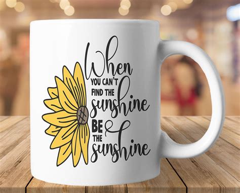 Sunflower Mug Be the Sunshine Coffee Mug Inspirational Mugs - Etsy ...