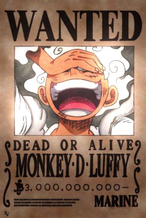 Monkey D. Luffy gear 5 new wanted poster 3 billion berry new form post ...