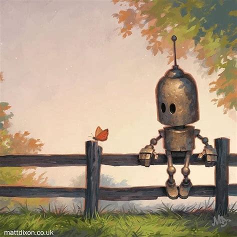 Endearing Illustrations of Solitary Robots Invite You To Finish Their Story | My Modern Met