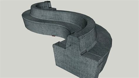 s shape sofa 3d model