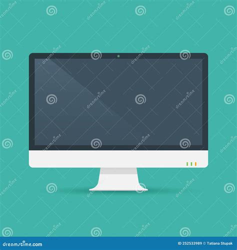 Computer Screen Vector Mockup. Isolated Flat Illustration Stock Vector - Illustration of ...