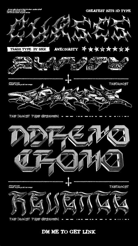 3d chrome logo trash type Graphic Design Posters, Graphic Design Inspiration, Graphic Design ...