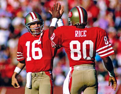 Joe Montana and Jerry Rice celebrate a touchdown... - SI Photo Blog