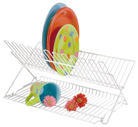 Folding Dish Rack - White - Walmart.com