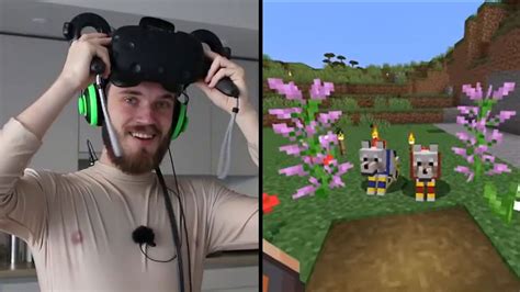 PewDiePie mindblown after experiencing Minecraft in VR - Dexerto