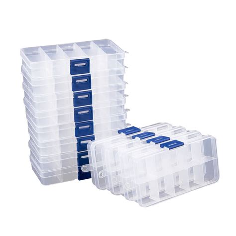 Juvale - Clear Jewelry Box - 12-Pack Plastic Bead Storage Container, Earrings Storage Organizer ...