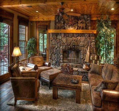 Beautiful | Cabin living room, Rustic chic living room, Log cabin living