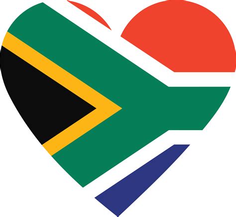 South Africa flag in the shape of a heart. 11659326 PNG