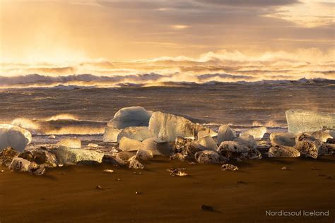 Diamond beach at the golden hour in 2020 | Tours in iceland, Trekking tour, Diamond beach