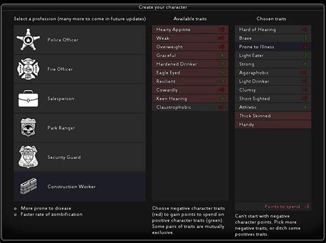 Traits | Project Zomboid Wiki | Fandom