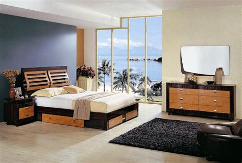 Cherry and Wenge Zebrano Contemporary Bedroom Set