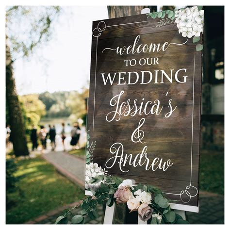 Rustic Wedding Sign – Custom Wooden Wedding Welcome Sign - Rustic Wedding Reception Poster ...