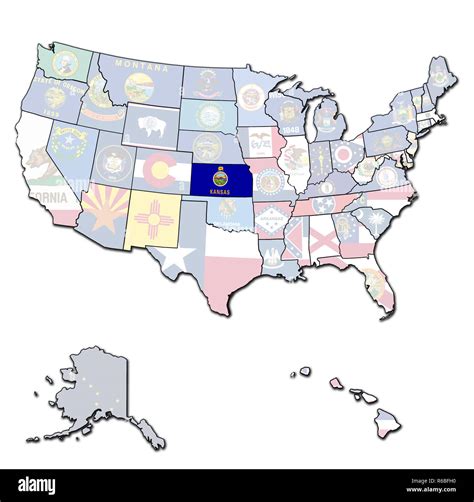 kansas on map of usa Stock Photo - Alamy