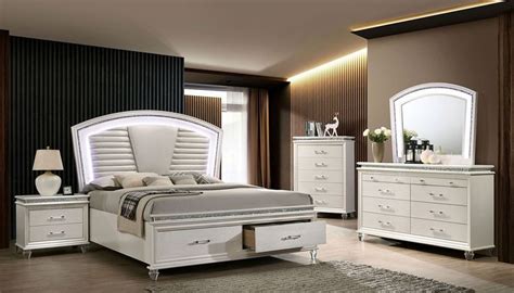 On Sale | CM7899 Maddie Bedroom Set | LED Lights with Storage Bed