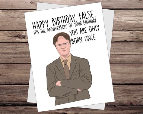 The Office Birthday Card - sarcastic holiday cards