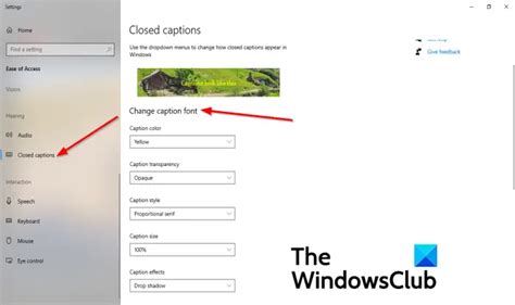 How to change Closed Caption settings in Windows 11/10