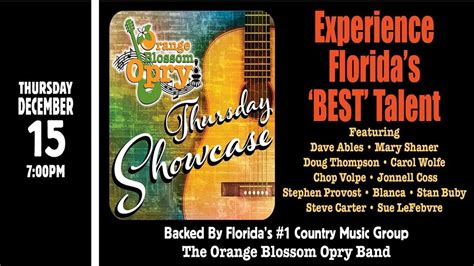 Orange Blossom Opry Showcase | Orange Blossom Opry, Weirsdale, FL ...