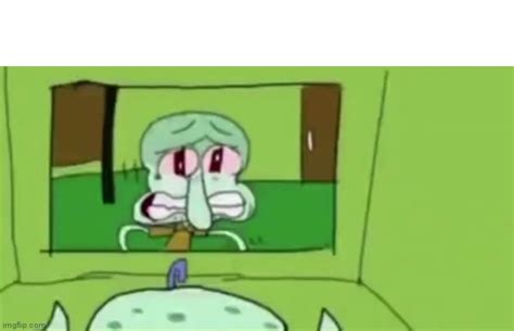 Squidward Crying Listening To Music Template